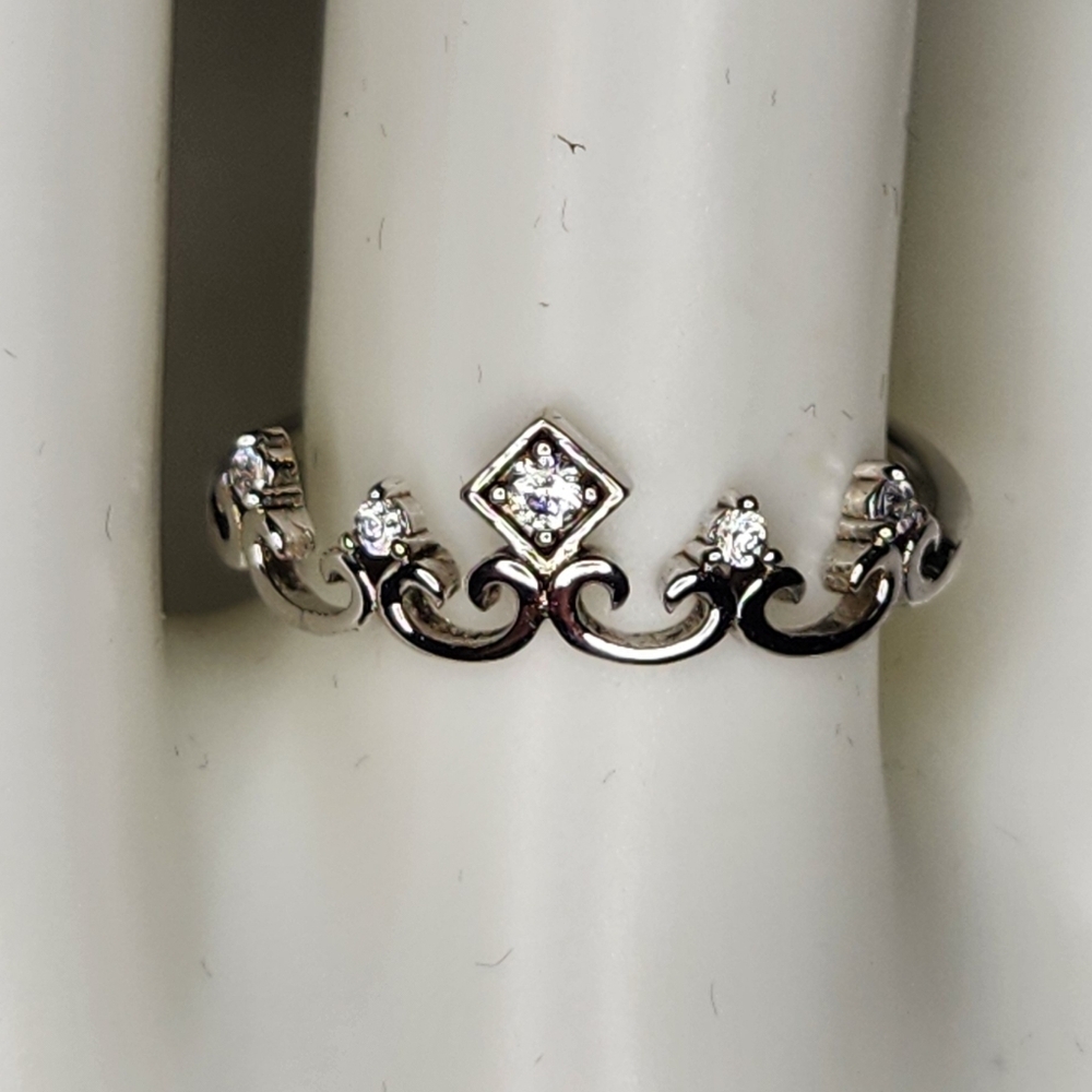 Sz.9 Princess Crown S925 Dainty Ring